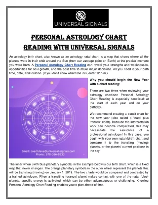 Personal Astrology Chart Reading