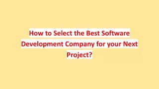 how to select the best software development