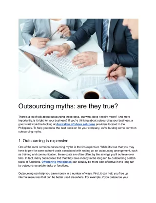 outsourcing myths are they true