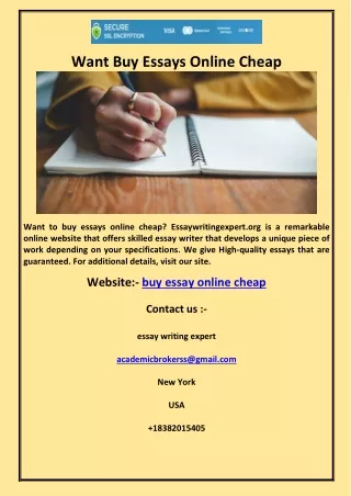 Want Buy Essays Online Cheap