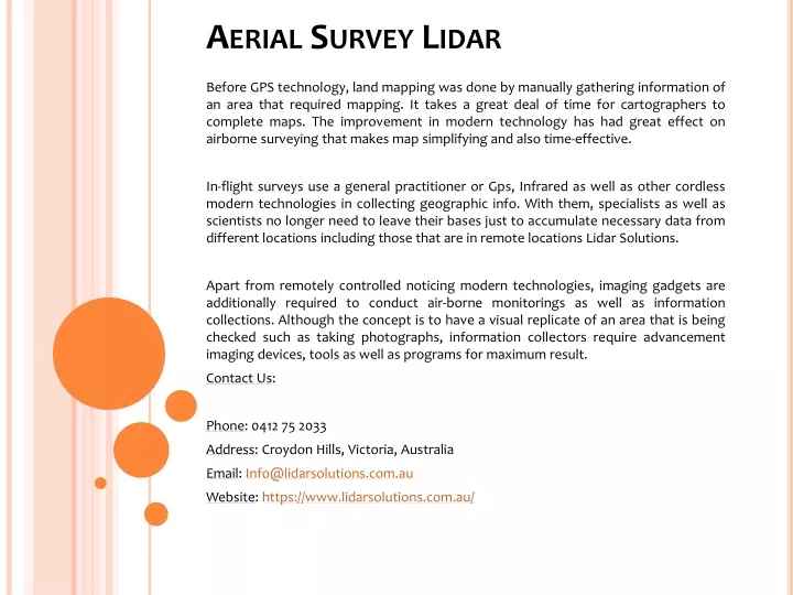 aerial survey lidar