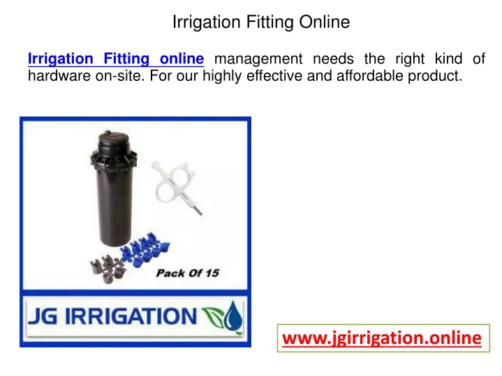 irrigation fitting online