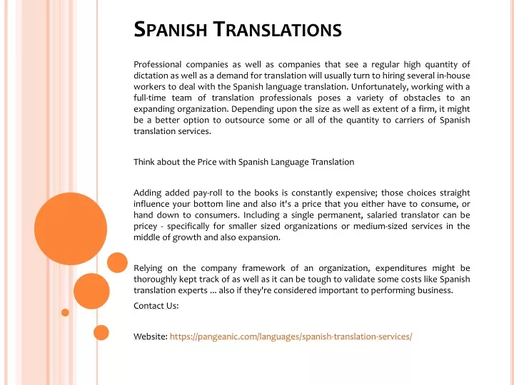 spanish translations