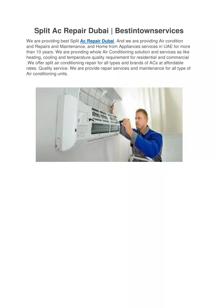 split ac repair dubai bestintownservices