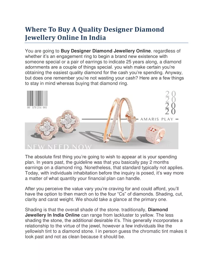 where to buy a quality designer diamond jewellery