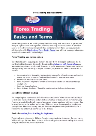 Professional Forex Trader Course