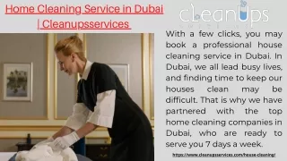 Home Cleaning Service in Dubai | Cleanupsservices