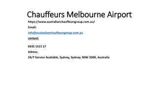 Chauffeurs Melbourne Airport