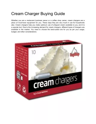 Cream Charger Buying Guide