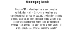Tailor-made Canada based SEO Services at your doorstep