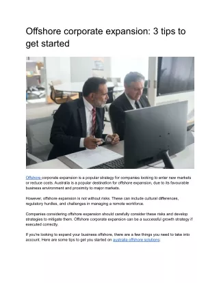 Offshore corporate expansion_ 3 tips to get started