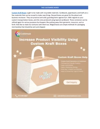 Increase product visibility using Custom Kraft Boxes