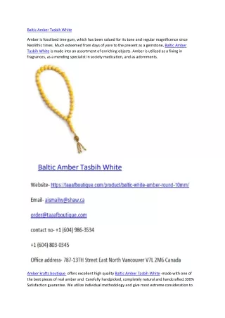 Baltic Amber Tasbih White