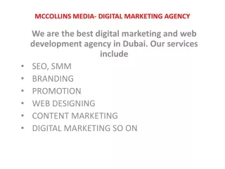 MCCOLLINS MEDIA- DIGITAL MARKETING AGENCY