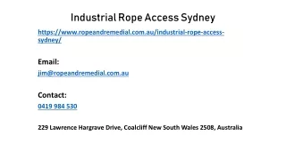What’s so great about Industrial Rope Access in Sydney