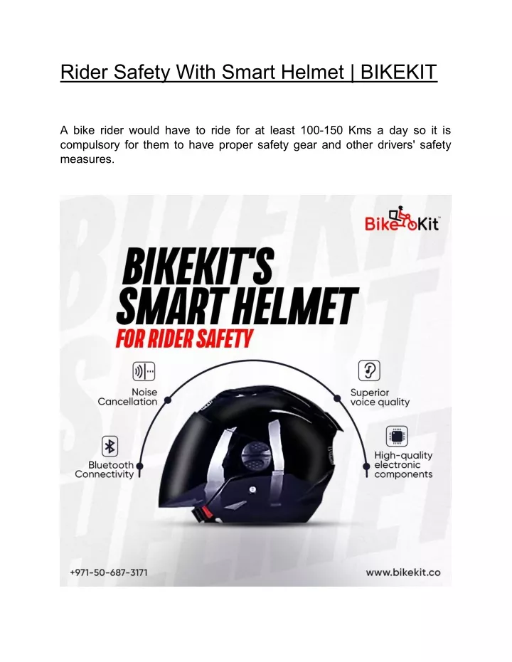 rider safety with smart helmet bikekit