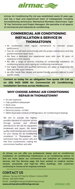 Receive The Best Commercial AC Services in Thomaston