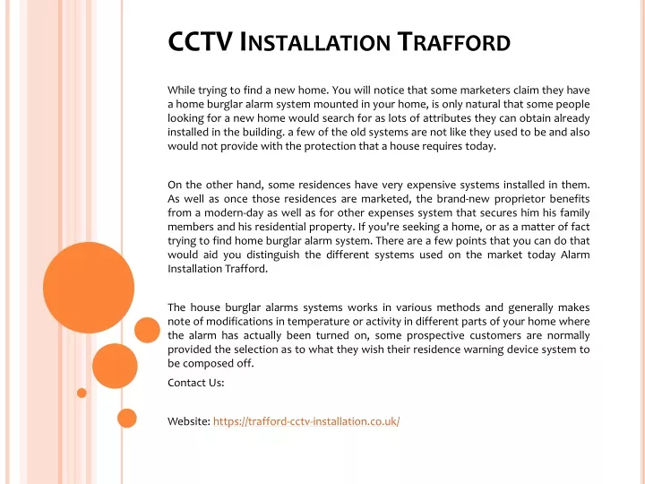 cctv installation trafford