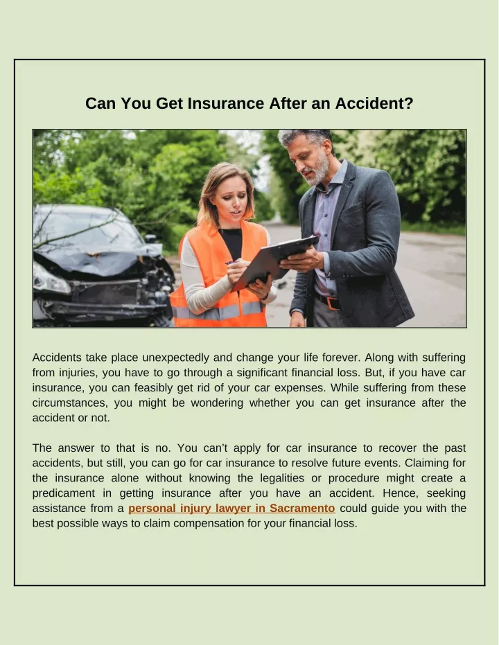 can you get insurance after an accident