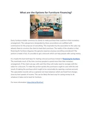 what are the options for furniture financing