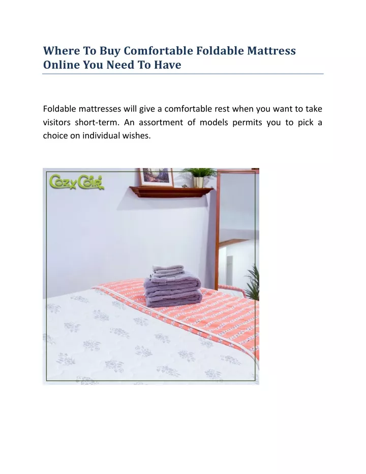 where to buy comfortable foldable mattress online