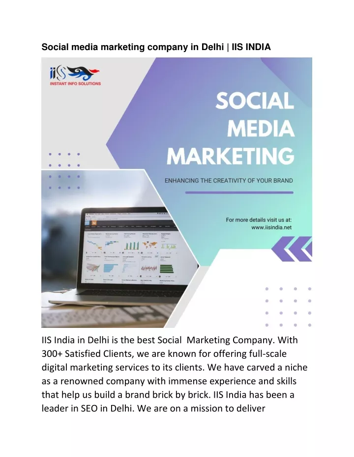 social media marketing company in delhi iis india