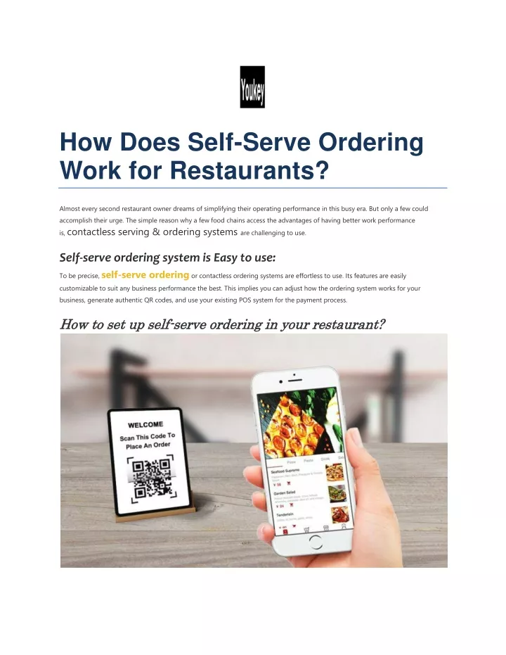 how does self serve ordering work for restaurants