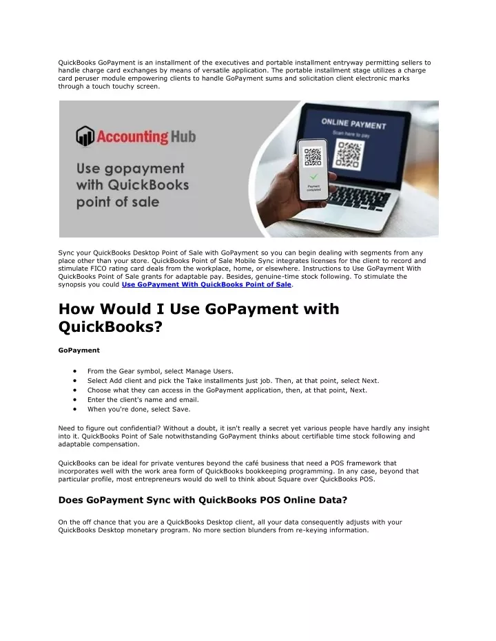 quickbooks gopayment is an installment