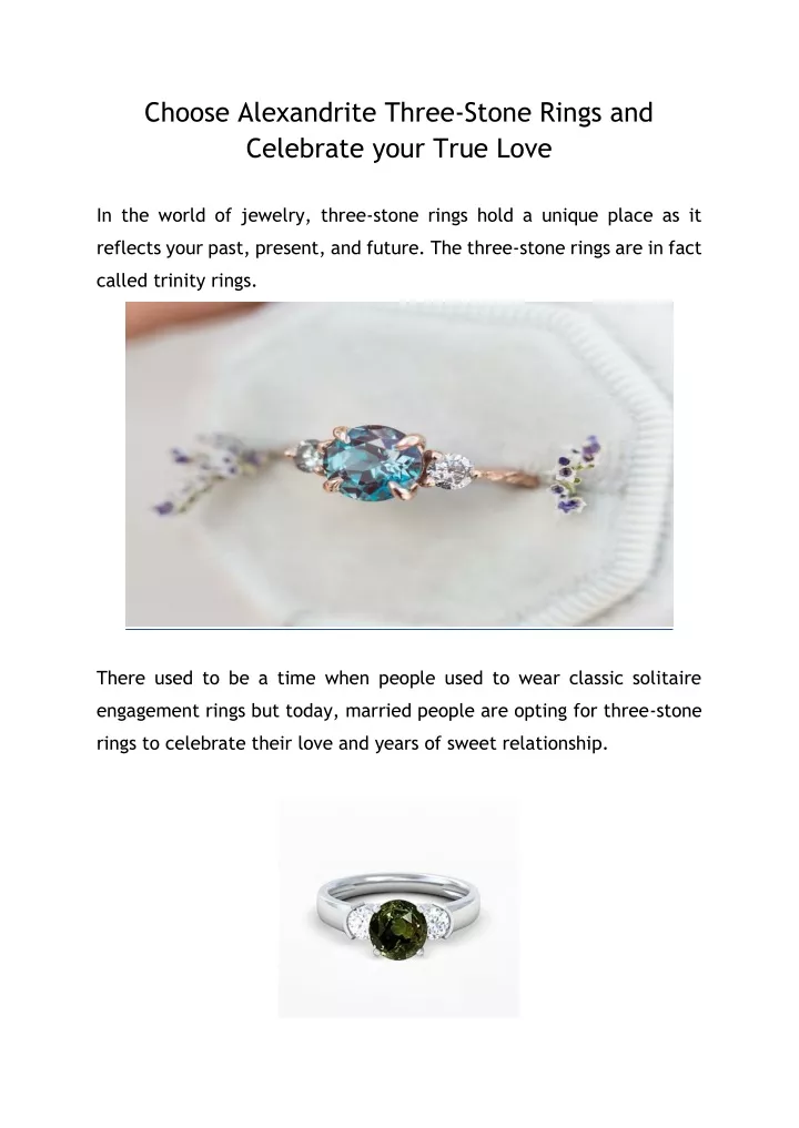 choose alexandrite three stone rings