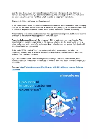 How can AI improve Customer Experience