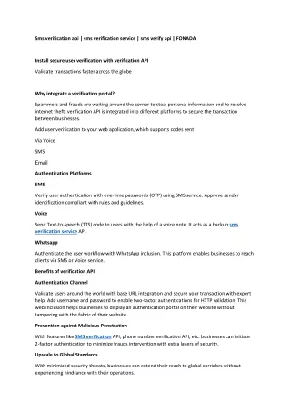 sms verification api sms verification service