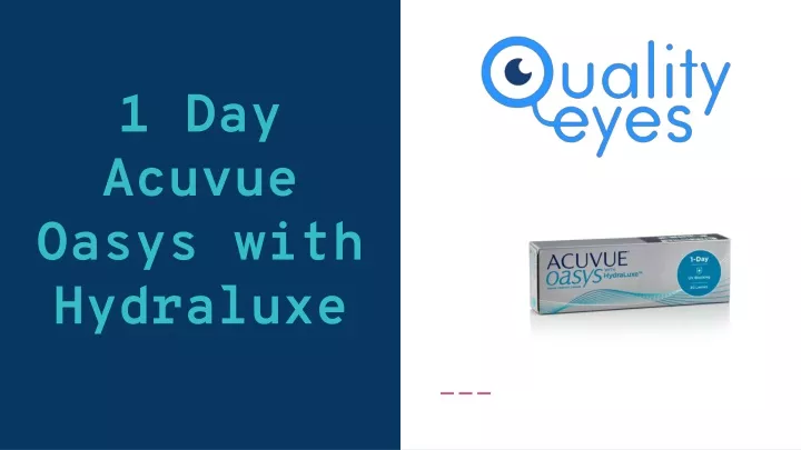 1 day acuvue oasys with hydraluxe