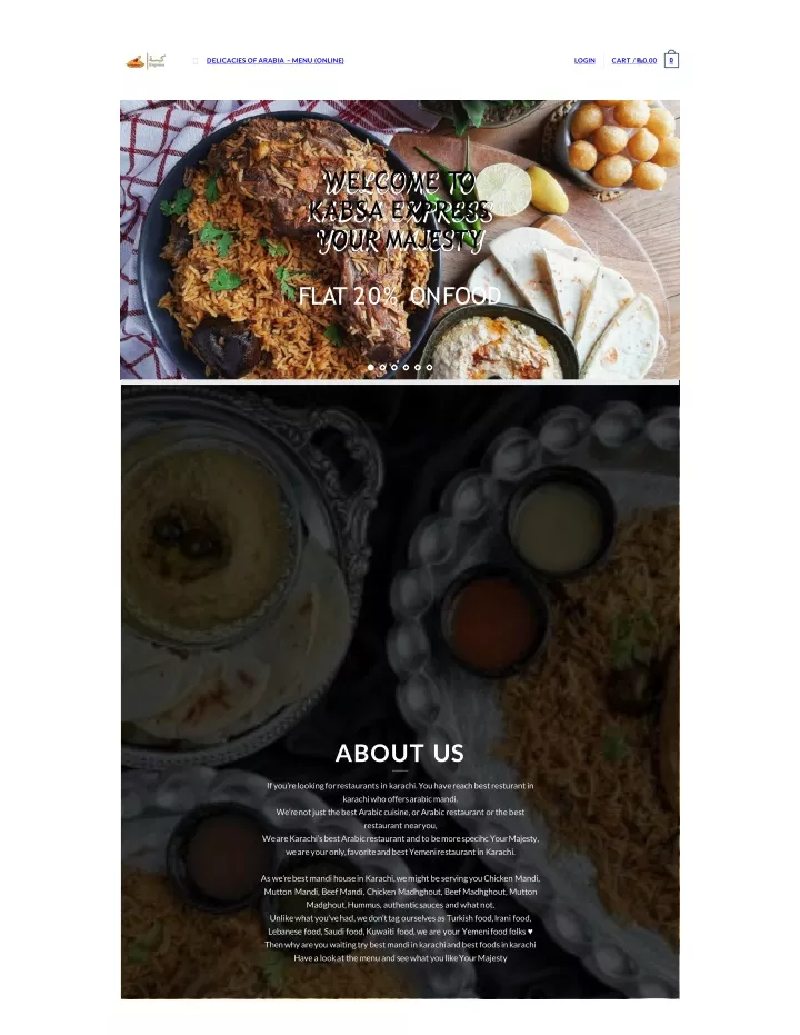 delicacies of arabia menu online