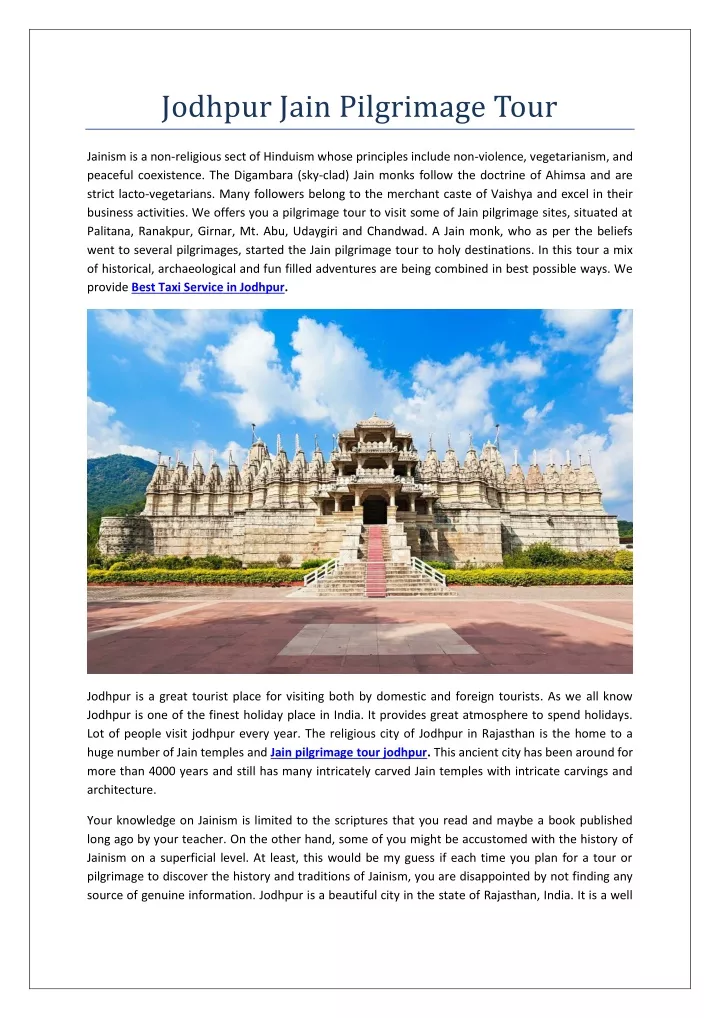 jodhpur jain pilgrimage tour