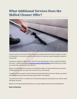 What Additional Services Does the Skilled Cleaner Offer
