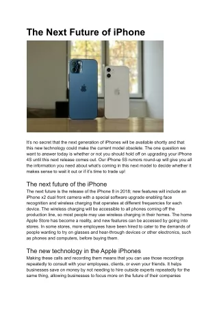 the next future of iphone