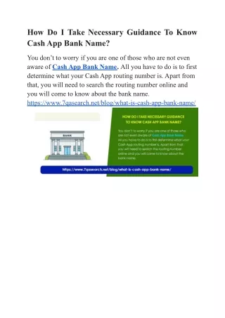 how do i take necessary guidance to know cash