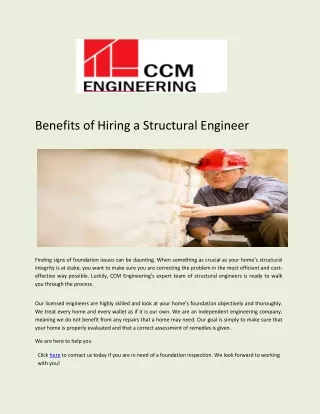 benefits of hiring a structural engineer