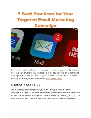 5 best practices for your targeted email