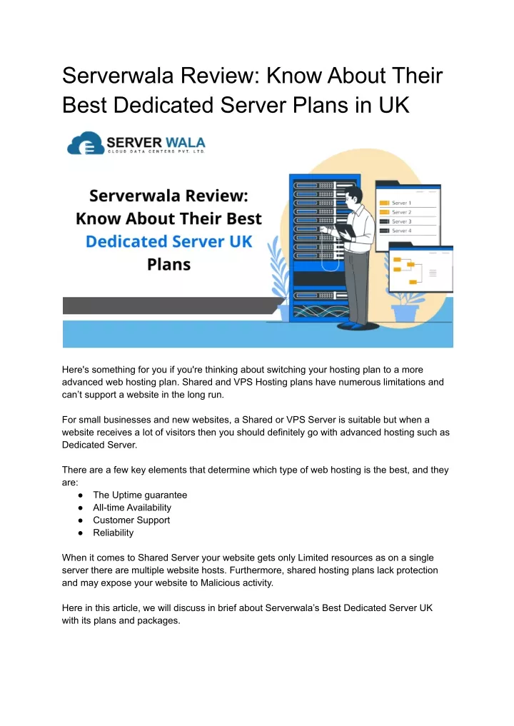 serverwala review know about their best dedicated