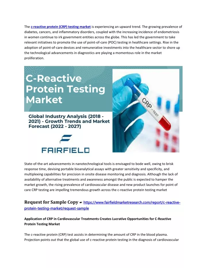 the c reactive protein crp testing market