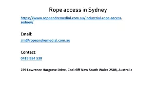 Where can I find good rope access in Sydney, and what services do they offer?