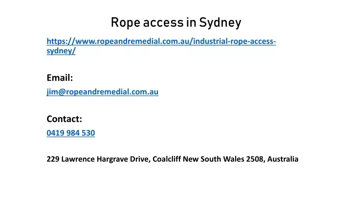 rope access in sydney