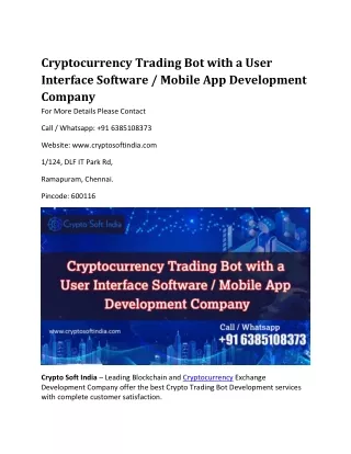 cryptocurrency trading bot with a user interface
