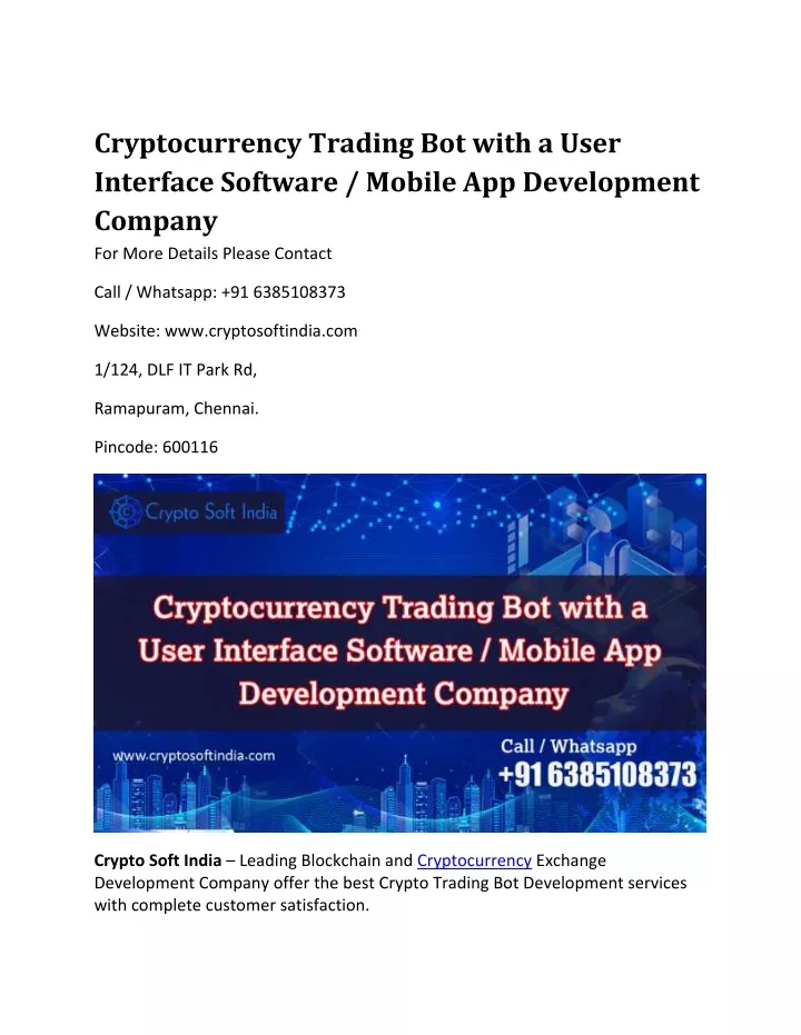 cryptocurrency trading bot with a user interface