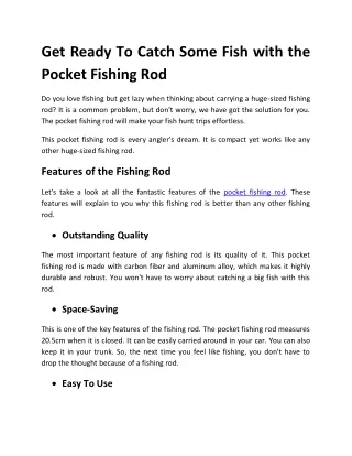 Pocket Fishing Rod