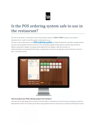 Is the POS ordering system safe to use in the restaurant