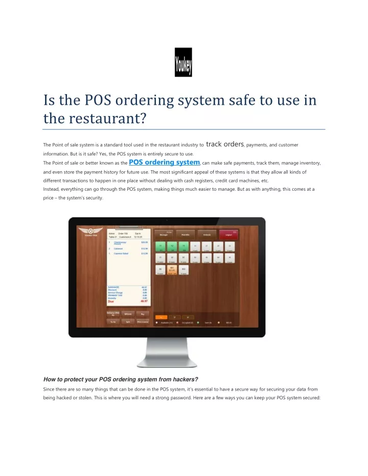 is the pos ordering system safe