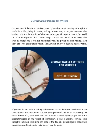 3 great career options for writers