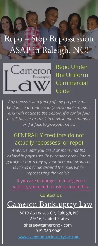 Stop Repossession (Repo) in NC